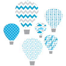 hot air balloon blue textstyles decals