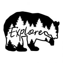 Explore {bear silhouette with trees} wall quotes vinyl lettering wall decal home decor nature mountains forest hike adventure camp 