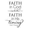 Faith in God includes Faith in his timing