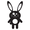 bunny party animal wall art decal