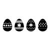 Four Easter Eggs with various designs wall quotes vinyl shapes wall decal home decor vinyl stencil easter eggs coloring eggs seasonal