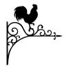 Hanging iron look sign with Rooster perched on top wall quotes vinyl shape wall decal home decor vinyl stencil farmhouse hen chickens eggs farm