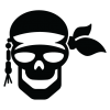pirate skull and bandana wall decal