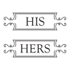 His & Hers Mirror Labels great for any home Wall Quotes™ Decal
