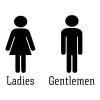 Ladies and Gentlemen bathroom signs wall quotes vinyl lettering wall decal washroom office restroom professional direction signs