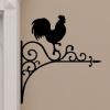 Hanging iron look sign with Rooster perched on top wall quotes vinyl shape wall decal home decor vinyl stencil farmhouse hen chickens eggs farm