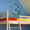 rocket in orbit bedroom kids wall art decal