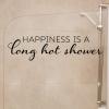 Happiness is a long hot shower wall quotes vinyl lettering wall decal home decor bath bathroom wash washroom spa calm