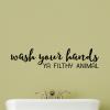 Wash your hands ya filthy animal wall quotes vinyl lettering wall decal home decor home alone movie quote bathroom washroom restroom sink