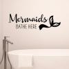 Mermaids bathe here {mermaid tail} wall quotes vinyl lettering wall decal home decor vinyl stencil bathroom bath washroom kids bathroom ocean 