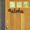 Aloha with hibiscus wall quotes vinyl lettering home decor vinyl stencil welcome entry entryway door decal flower hawaii 