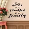 We are happy. We are thankful. We are family wall quotes vinyl lettering wall decal fall thanks give thanks happy family