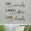 Live simply laugh often love deeply wall quotes vinyl lettering wall decal home decor live laugh love family script