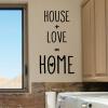 House + Love = Home wall quotes vinyl wall decal family farmhouse rustic vintage