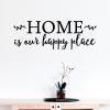 Home is our happy place wall quotes vinyl lettering wall decals house family happiness