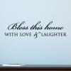 Bless this home with love & laughter wall quotes vinyl lettering wall decal home decor entry entryway photowall