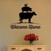 Welcome Home {chicken pig cow} wall quotes vinyl lettering wall decal home decor vinyl stencil hello farm farmhouse style vintage rustic 