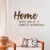 Home where your wi-fi connects automatically wall quotes vinyl lettering wall decal home decor vinyl stencil internet password house guest
