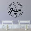 Fresh from the farm eat local {barn and rooster} wall quotes vinyl lettering wall decal home decor farmhouse vintage rustic