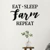 eat sleep farm repeat wall quotes vinyl lettering wall decal home decor farmhouse vintage