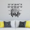 gps coordinates home with compass wall quotes vinyl lettering wall decal home decor vinyl stencil location home is where 