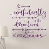 Go confidently in the direction of your dreams arrow arrows wall quotes decal vinyl confident inspiration calligraphy handwritten 