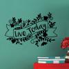 Live today wall quotes vinyl wall decal hand drawn flowers banner inspiration flower flowery girly