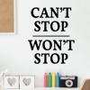 Can't Stop Won't Stop wall quotes vinyl lettering wall quotes home decor office hustle pdiddy puf daddy hip-hop