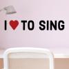 I (heart) to sing wall quotes vinyl lettering wall decal i love to sing song music