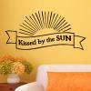 Kissed by the sun wall quotes vinyl lettering wall decal home decor summer beach sun sunshine tan lake outdoors