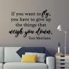 If you want to fly, you have to give up the things that weigh you down. Toni Morrison wall quotes vinyl lettering wall decal home decor black history office professional inspirational