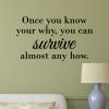 Once you know your why you can survive almost any how wall quotes vinyl lettering wall decal home decor vinyl stencil inspiration find your reason