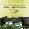 Wherever I am, if I've got a book with me, I have a place I can go & be happy. -J.K. Rowling wall quotes vinyl lettering wall decal home decor vinyl stencil read reading library bookshelf 