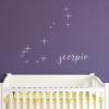 Scorpio Constellation Stars and Name wall quotes vinyl lettering home decor vinyl stencil nursery bedroom zodiac star sign stars moon 