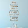 Bless the food before us the family beside us and the love between us wall quotes vinyl decal kitchen dining faith pray prayer religious 