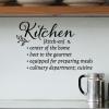 Kitchen [kitch-en] n. / center of the home / host to the gourmet / equipped for preparing meals / culinary department; cuisine wall quotes vinyl lettering wall decal home decor eat chef cook cooking definition