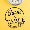 Farm to Table Fresh Food Daily wall quotes vinyl lettering wall decal home decor kitchen cook cooking check farmhouse chef