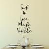 Food is love made visible wall quotes vinyl lettering wall decal home decor vinyl stencil kitchen dining room eat dine 