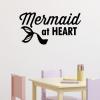 Mermaid at heart wall quotes vinyl lettering wall decal girly kids fantasy mythical ocean
