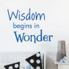 Wisdom begins in wonder wall quotes vinyl lettering wall decal home decor kids play playroom classroom explore learn teach