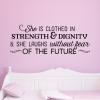 She is clothed in strength & dignity & she laughs without fear of the future wall quotes vinyl lettering wall decal home decor kids religious spiritual kids nursery