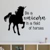 Be a unicorn in a field of horses wall quotes vinyl lettering wall decal home decor vinyl stencil magical pretend kids room play room 