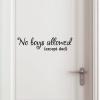 No boys allowed (except dad) wall quotes vinyl lettering wall decal home decor vinyl stencil kids girls door