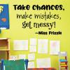 take chances make mistakes get messy Miss Frizzle wall quotes vinyl lettering wall decal home decor vinyl stencil kids children magic school bus educational