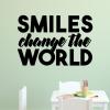 Smiles Change The World wall quotes vinyl lettering wall decal home decor vinyl stencil smile happy
