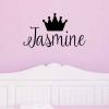 Crown and custom name wall quotes vinyl lettering vinyl decal princess fairy tale queen royal royalty monogram customization