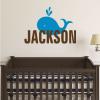 Whale and custom name wall quotes vinyl lettering wall decal personalized personal kids ocean