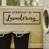 Everyday I'm Laundering wall quotes vinyl lettering wall decal home decor laundry room funny