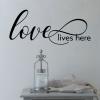 Love lives here wall quotes vinyl lettering wall decal home decor home family photowall true love marriage wedding 