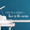 Life is a song… love is the music wall quotes vinyl lettering wall decal home decor vinyl stencil music song lyrics